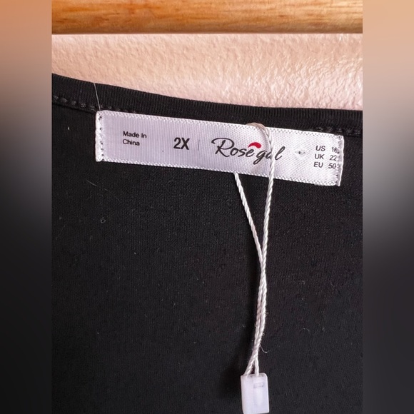 Rosegal plus size 2 X Spandex with Sequin  dress black blose - Picture 5 of 13